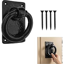Mystic Colonial Black Powder Coated Large Ring Front Door Artisan Made Antique Knocker