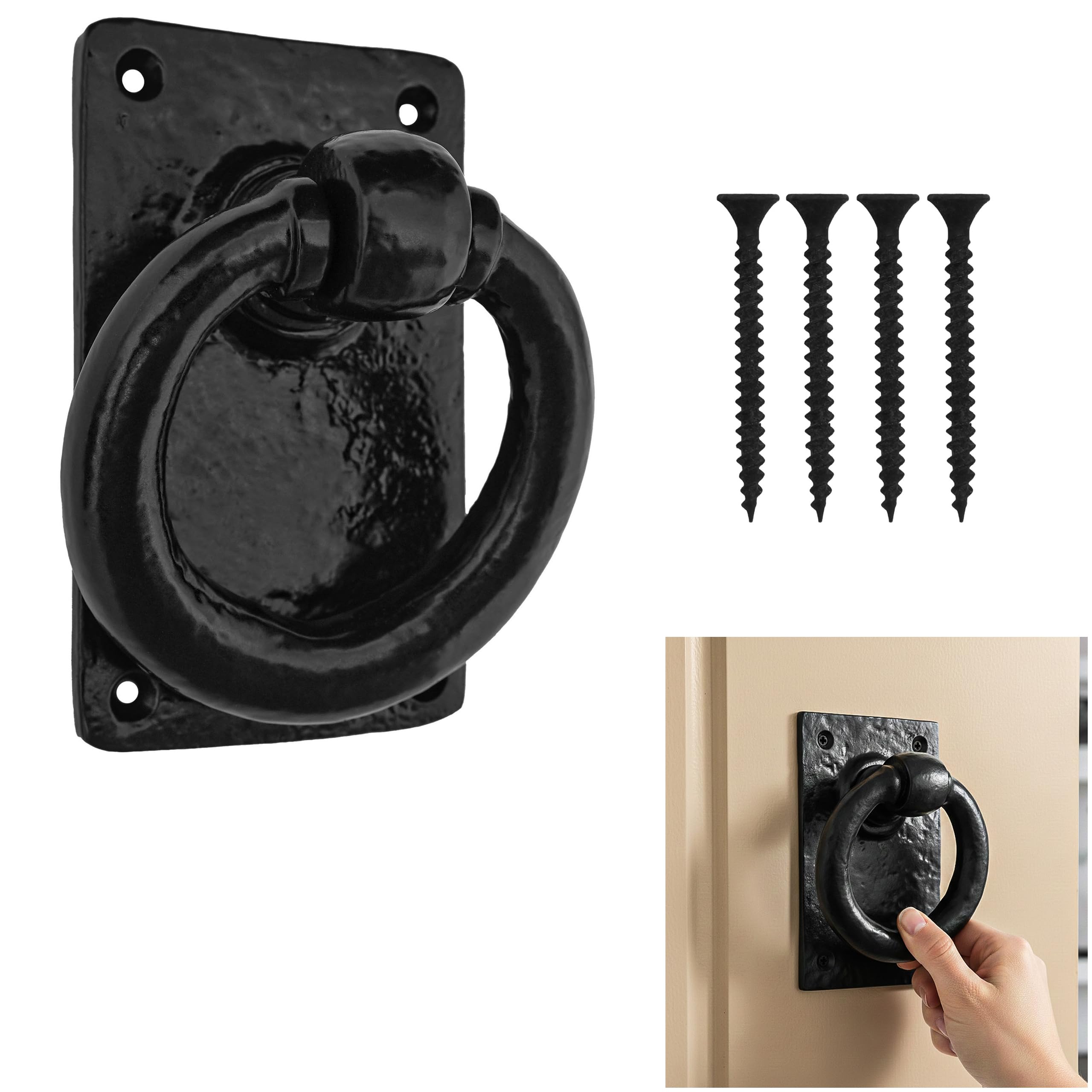 Heurtoir de porte en fer noir vintage Mythrojan pour sublimer votre entrée de maison