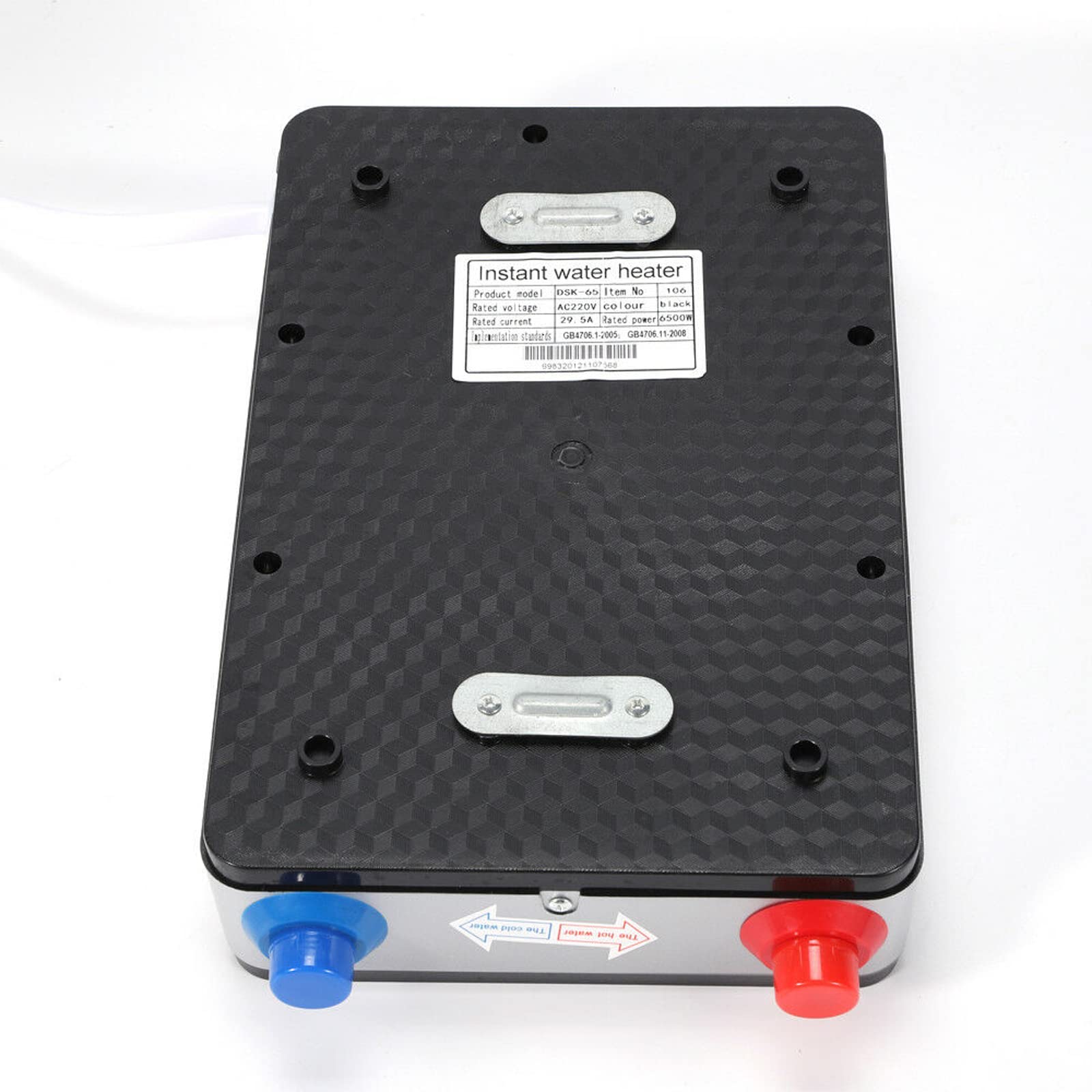 Calentador de agua eléctrico, calentador instantáneo, 6500 W, calentador de agua electrónico con kit de ducha de baño, sistema de agua caliente, para baño cocina (negro)