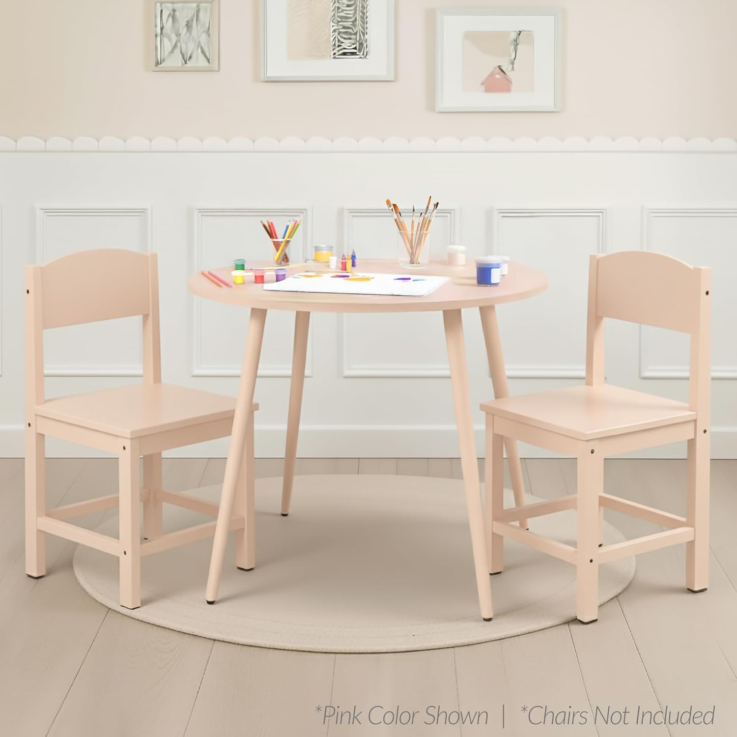 Best Choice Products Round 35.5in Dining Table for 4 w/Sturdy Wood Finish Steel Legs, Mid Century Modern, Space-Saving, Small Space Circle Dinette for Home, Kitchen, Apartment - Natural