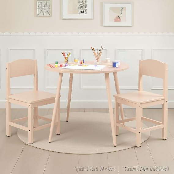 Best Choice Products Round 35.5in Dining Table for 4 w/Sturdy Wood Finish Steel Legs, Mid Century Modern, Space-Saving, Small Space Circle Dinette for Home, Kitchen, Apartment - Natural