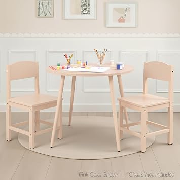 Best Choice Products Round 35.5in Dining Table for 4 w/Sturdy Wood Finish Steel Legs, Mid Century Modern, Space-Saving, Small Space Circle Dinette for Home, Kitchen, Apartment - Natural