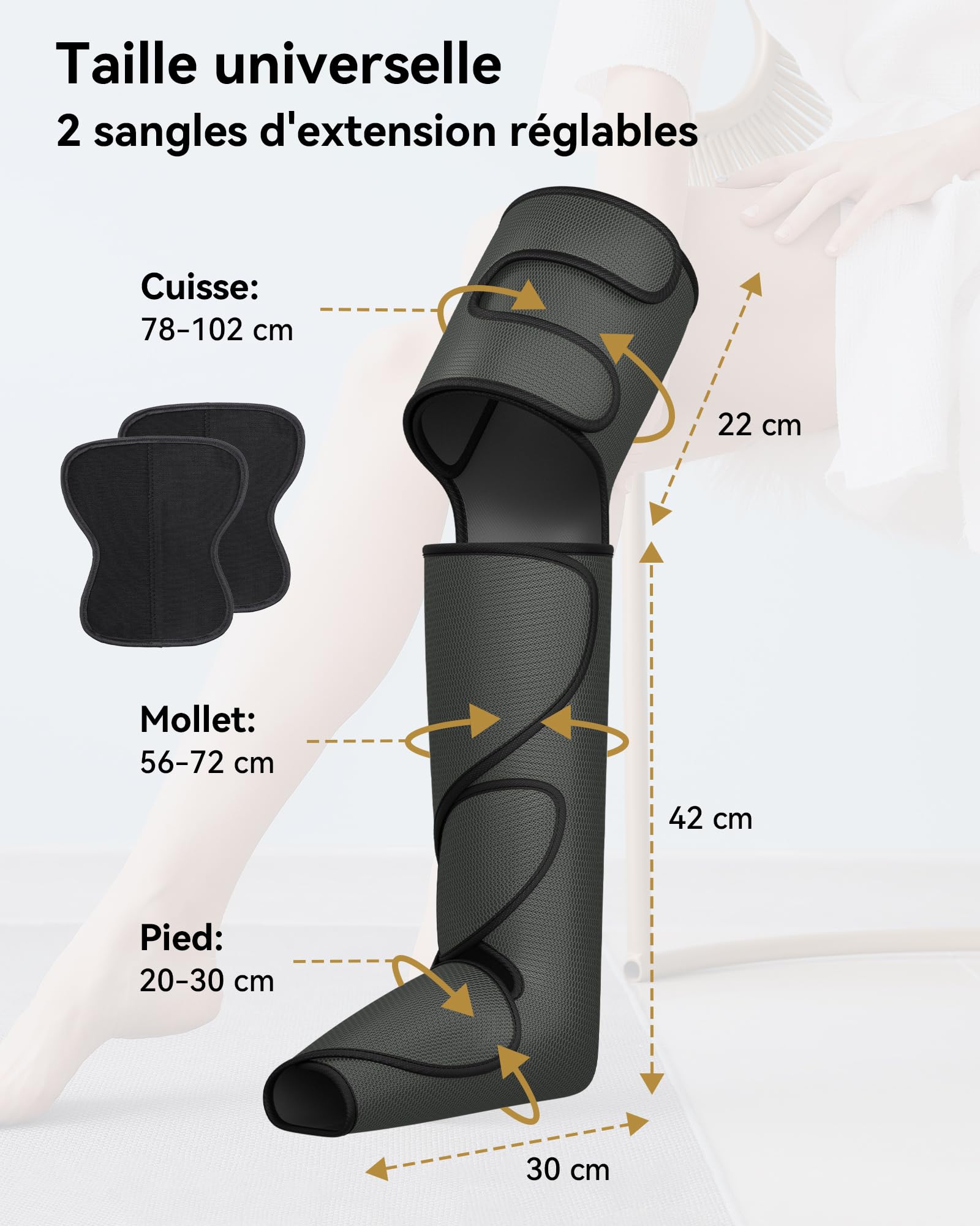 FIT KING Bottes Pressothérapie Jambes, Massage par Compression Air, Appareil Pressothérapie, Anti Jambes Lourdes, Soulagement Lourdes, Douleurs Musculaires et Rétention d'Eau