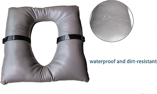 Miniatura 3 de Cojín de asiento de mesita de noche, 16 x 16 pulgadas, funda de cojín suave impermeable, para silla cómoda, cojín de asiento de inodoro con correas,