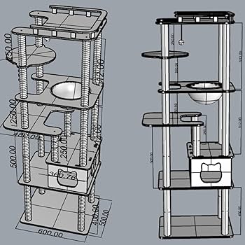 Amazon | 猫家族 2025年新型 広い展望台付き キャットタワー