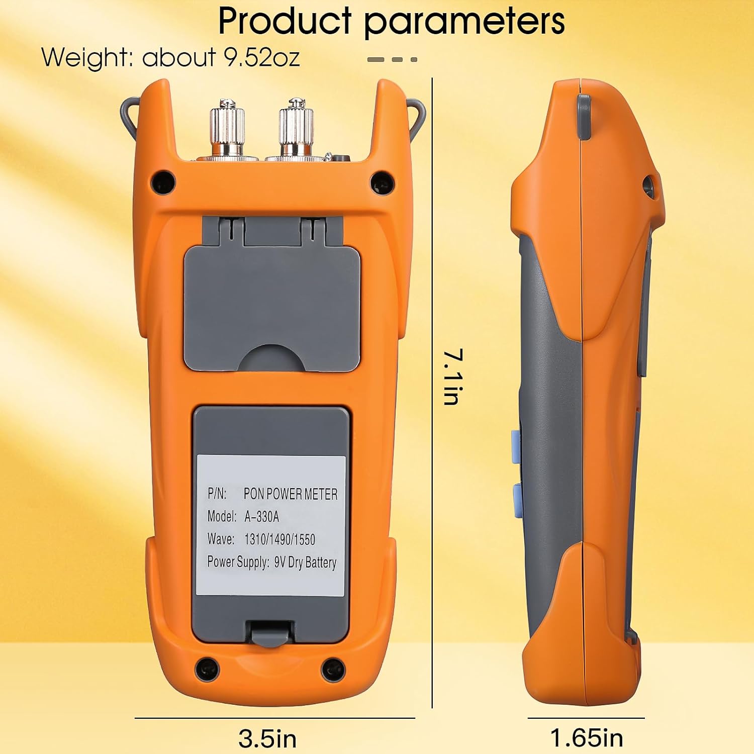 A-330A SCAPC FCAPC adapters Fiber Optic PON Optical Power Meter 1310nm 1490nm 1550nm Handheld PON Optical Power Network Detection Online Cable Tester with LED Lighting
