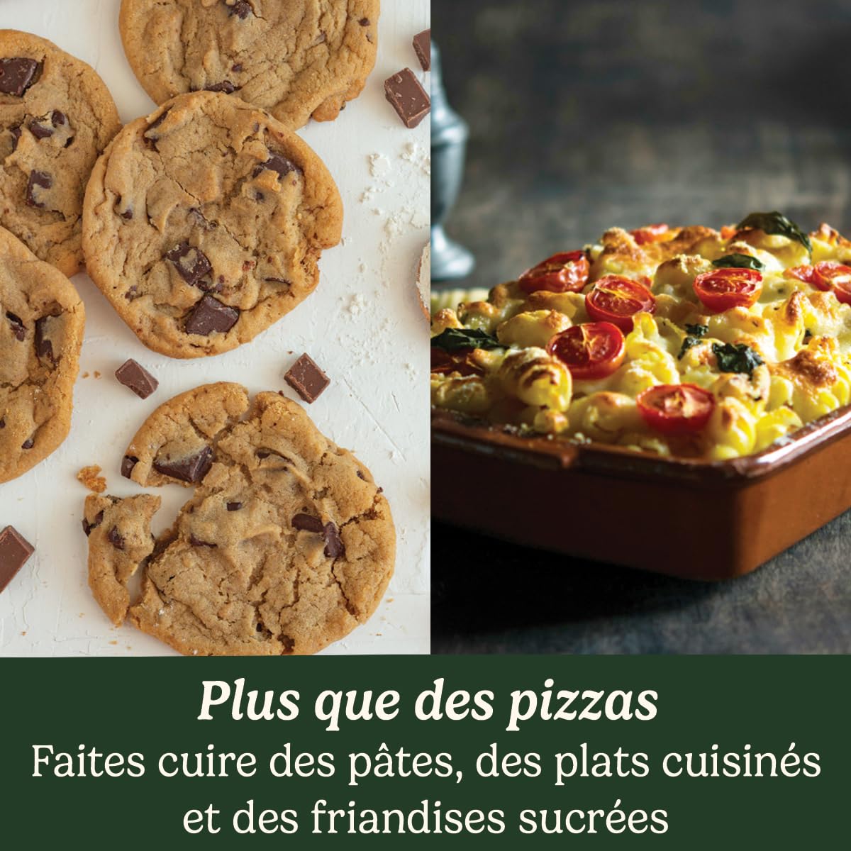 Cuisinart Four à pizza, Pour l'intérieur, Goût de pizza au feu de bois, Prêt en 5 minutes, Kit : Pelle, couteau, pierre en céramique et plat creux, Temps et température réglables jusqu'à 400°C