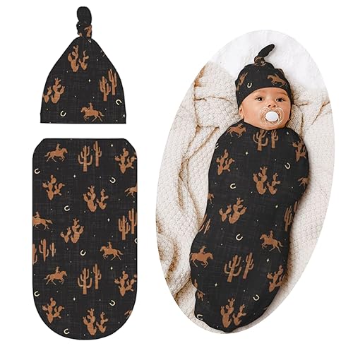 Jarverce Western Retro Swaddle Blankets Newborn Receiving Blanket Baby Swaddle Wrap Soft Sleeping Clothes for Baby Girls Boys - Retro Western