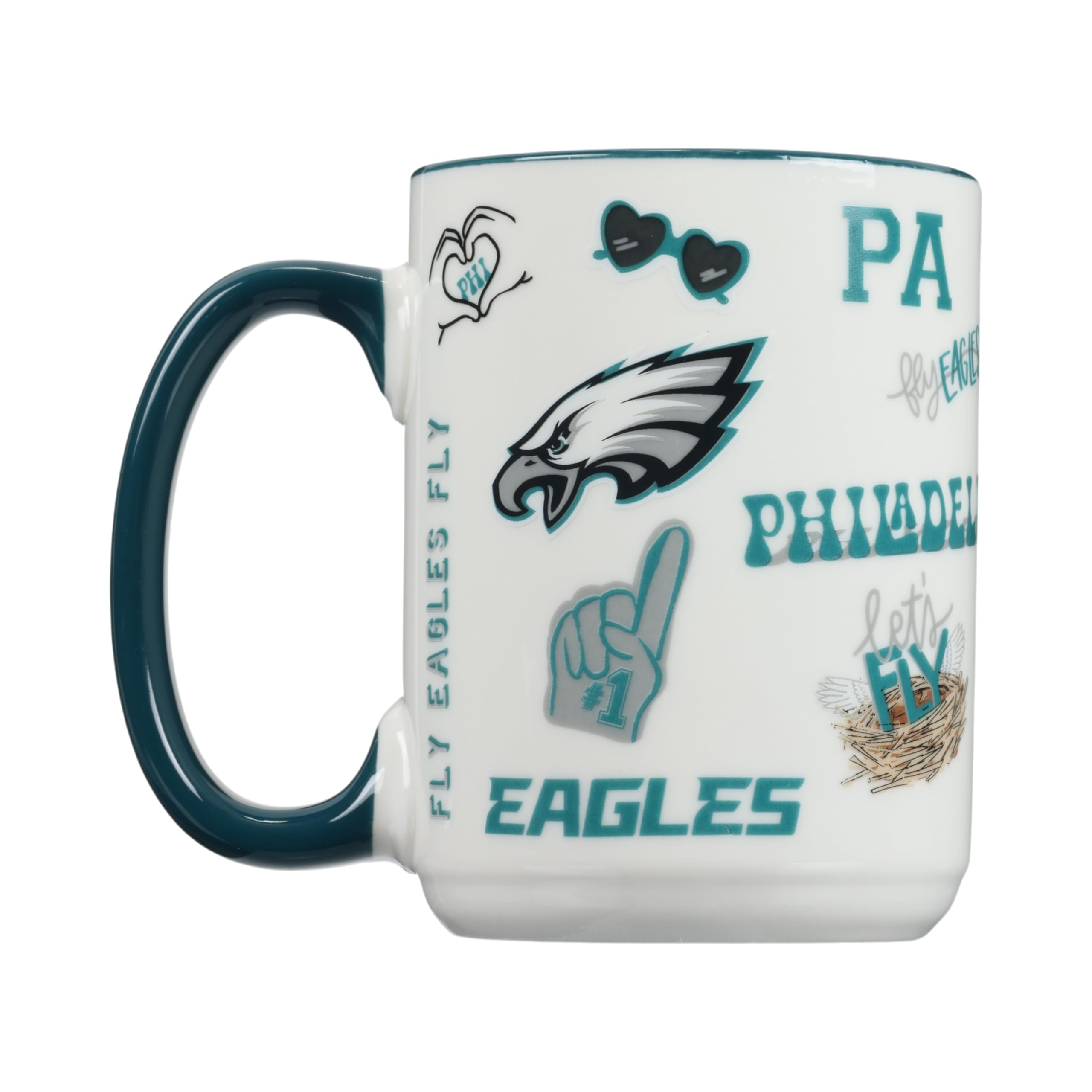 The Memory Company Taza de cerámica con licencia oficial de la NFL de 15 onzas, taza de café perfecta para los fanáticos del fútbol americano