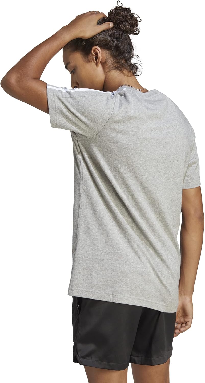 تي شيرت أساسي مصنوع من قماش جيرسي مفرد ومزين بـ3 خطوط للرجال م... - view 5