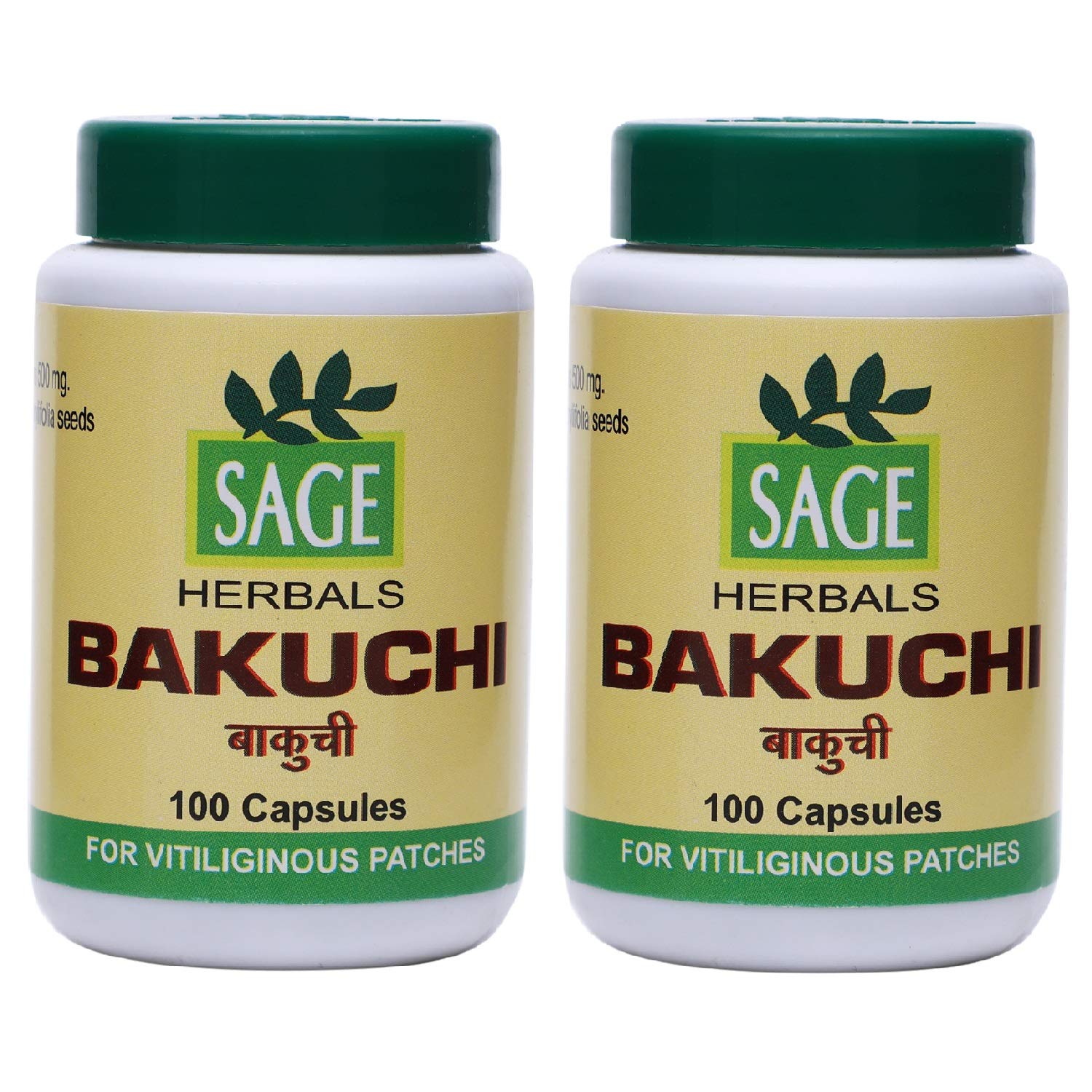 Sage Herbals Bakuchi Capsules, for Vitiliginous Patches, Helps to Treat Skin Discoloration in Vitiligo (100 Capsules, Pack of 2) (B07B9JHBH3) Amazon Price History, Amazon Price Tracker