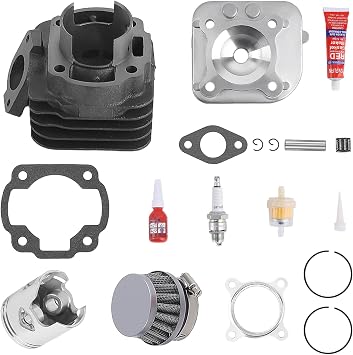 maXpeedingrods Piston Cylinder Head Piston Gaskets Top End Kit for Yamaha Zuma Yw50 2002-2011 Jog 50 CY50 Vino 50 YJ50 Zuma 50 YW50 Minarelli 3301-532
