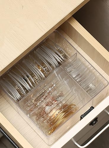 Miniatura 5 de Tydero Caja organizadora de joyas transparente para aretes, collar, anillo, pulsera, almacenamiento con 60 bolsas de PVC con cremallera