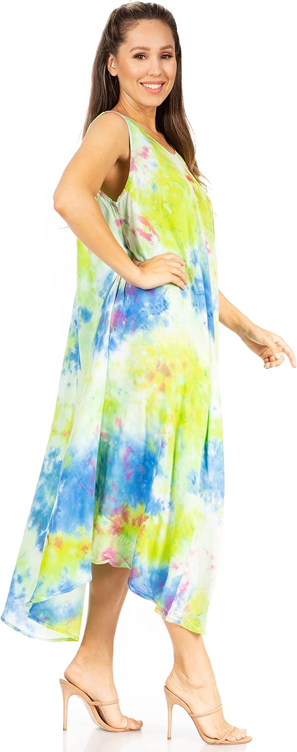 Sakkas Starlight Third Women's Tie Dye Beach Kaftan Caftan Tank Dress/Cover Up - Image 4