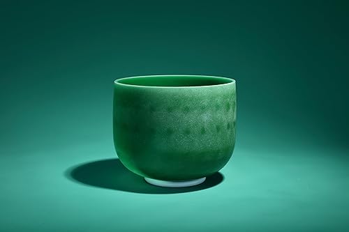 Vista 26 de TOPFUND Emerald Fusion E Note - Cuenco de cristal para plexo solar, 10 pulgadas, con funda de transporte resistente y mazo de gamuza Esmeralda E Note