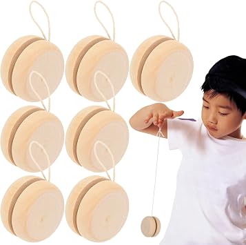 DECHOUS 15-Pack Wooden Yoyo for Kids Small Yo-yo Toy Bulk for Beginners, Unfinished Wooden yoyo Party Favors for Boys Girls Ages 3-8, Birthday Classroom Prizes
