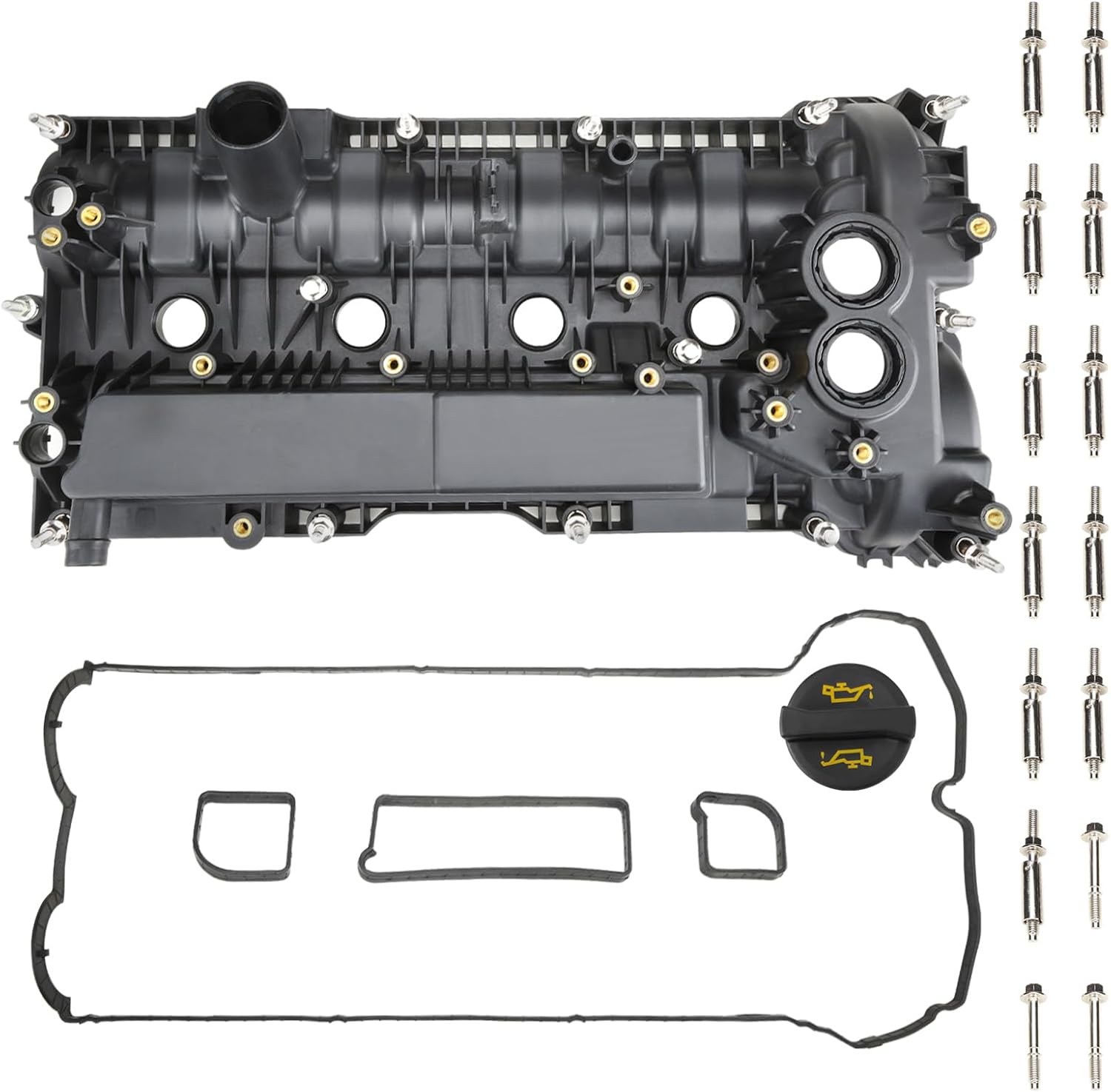 Valve Cover Set Compatible with 2015-2019 Ford Edge Focus Escape Explorer 2017-2020 Lincoln MKC MKZ OE GB5Z6582B GB5Z6582A CJ5Z6582B