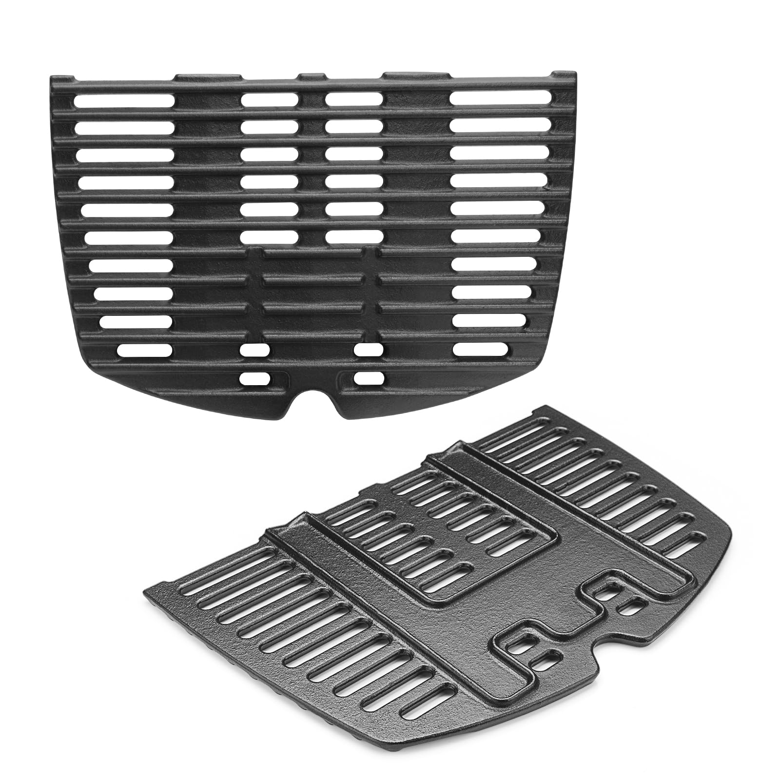 7644 Gusseisen Grillrost für Weber Q100, Q1000, Q120, Q1200, Q1400 Zubehör Gasgrill, 32 x 21.6cm Grillrost Gusseisen Ersatzteile Zubehör, Grillplatte für Weber Grill Baby-Q Gekauft Ersatzteile, 2Pack