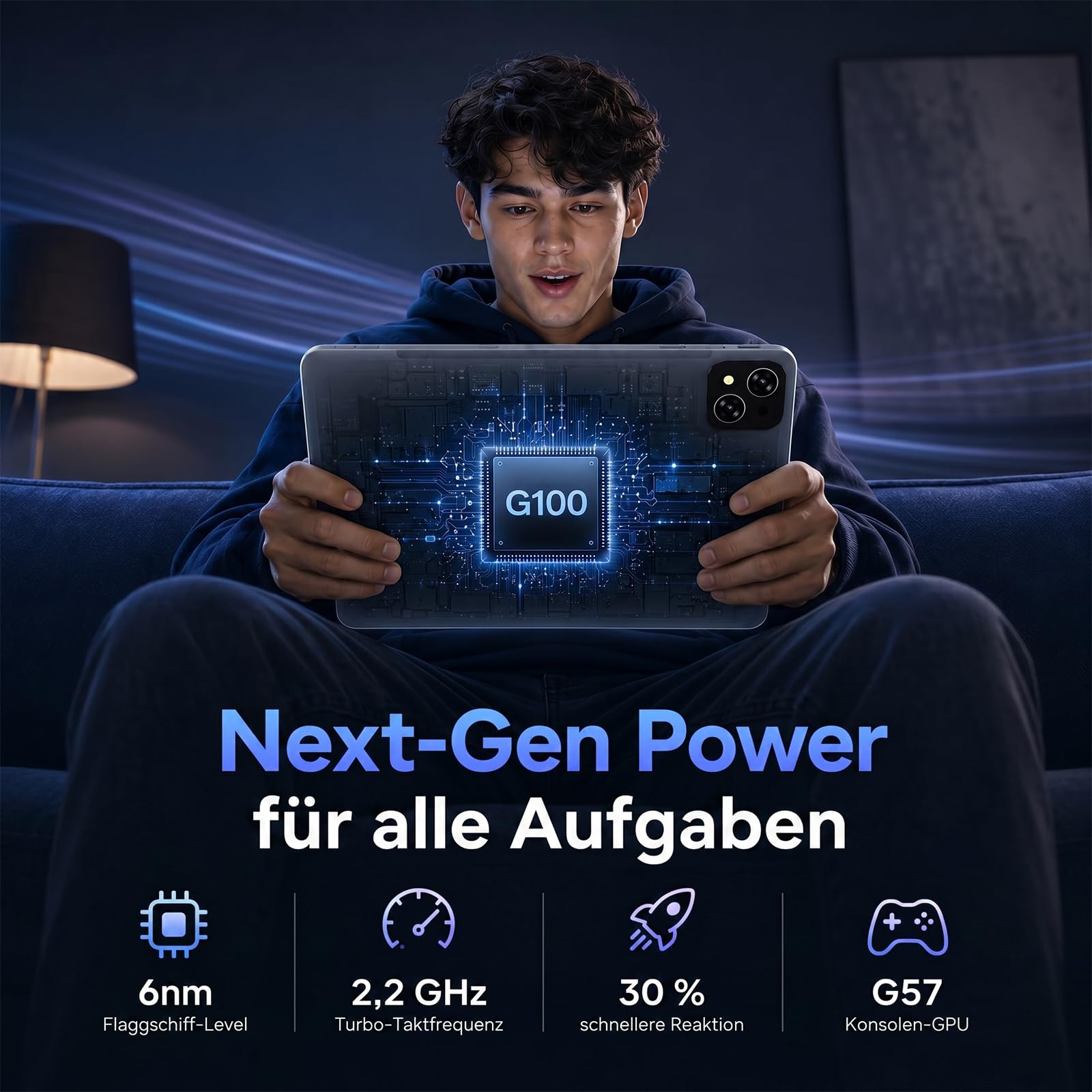 11,5 Zoll Android 16 Tablet mit Tastatur-Bundle, 2.8K BOE Display | 32GB+256GB | 500 Nits Helligkeit | Gemini AI | Dual-SIM-Steckplatz & 4 Jahre Garantie für Familie, Studium und Reisen