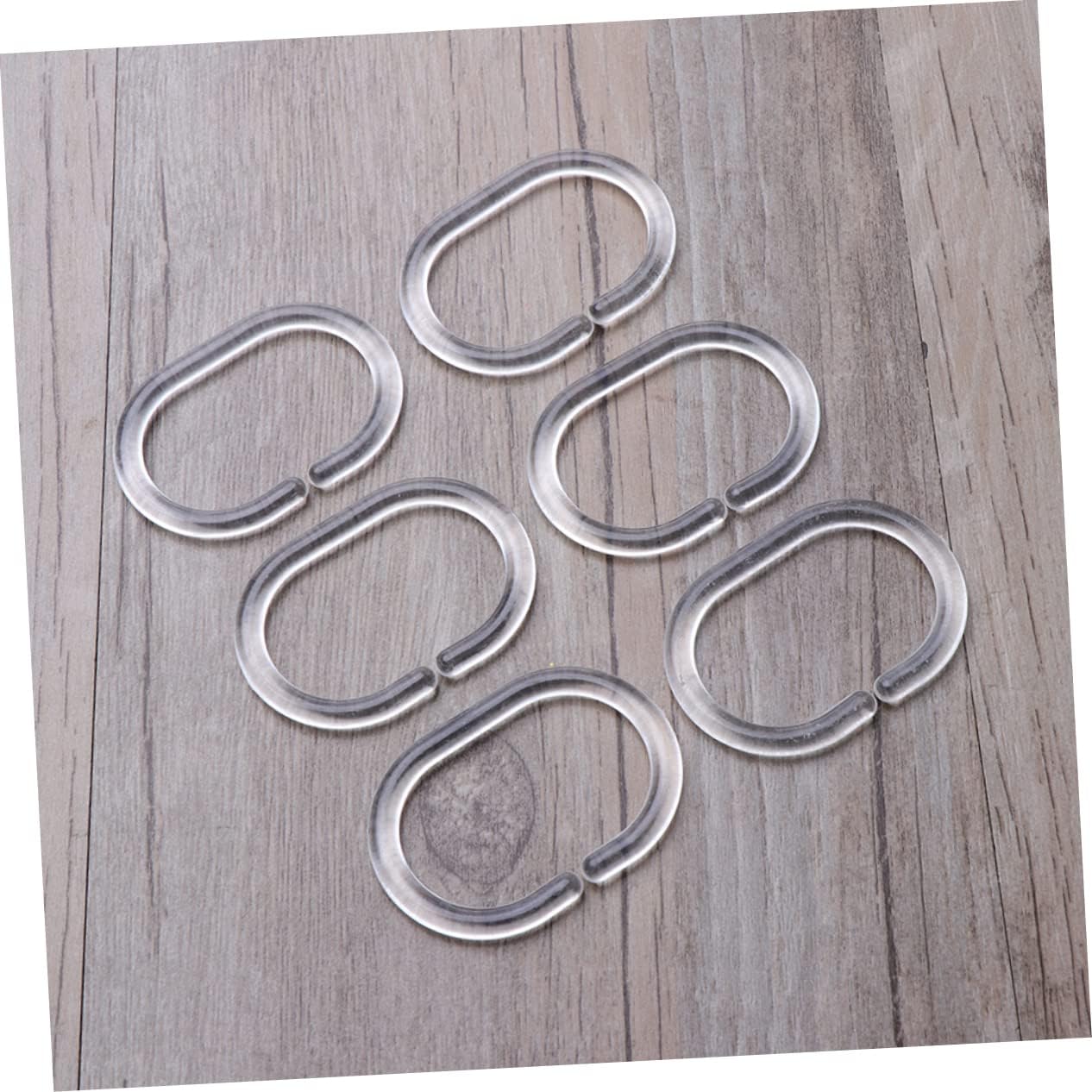 Cabilock 120pcs C-Shaped Shower Curtain Hooks Plastic Shower Curtain Rings Bath Drape Loop Clips Friction Smooth for Easy Installation