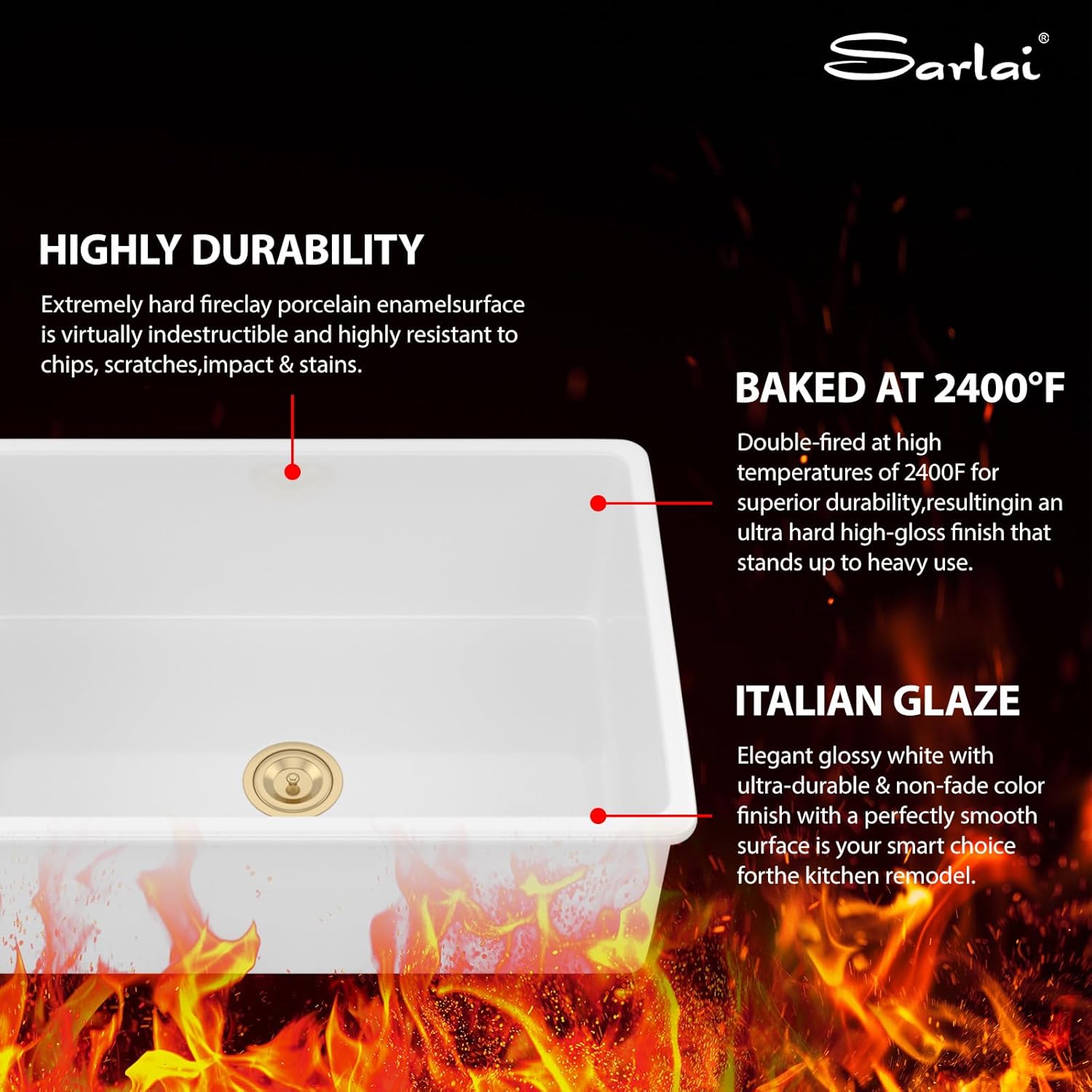 Sarlai 30 Inch White Undermount Kitchen Sink - Large Kitchen Sink Drop In 30"x18"x10" Dual Mount White Sinks Topmount Single Bowl Fireclay Basin with Custom Accessories
