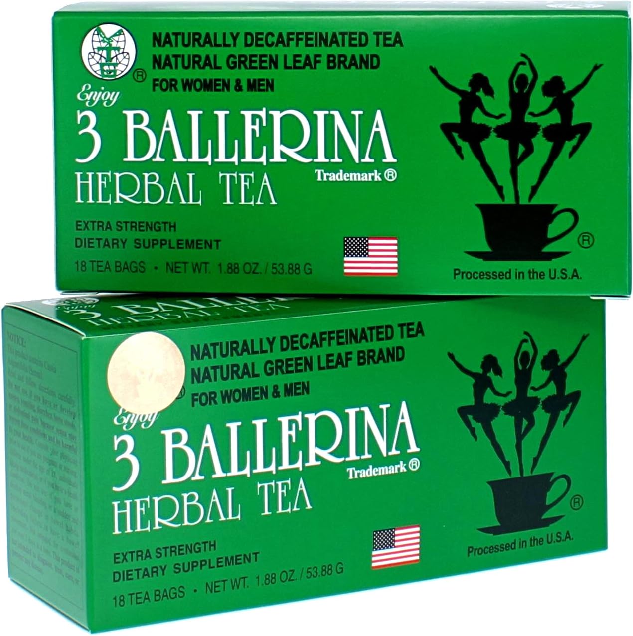 3 Ballerina Tea Drink Extra Strength, 36 Count (Pack of 2)