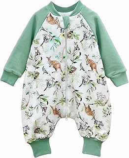 WTYbaby Baby Schlafsack mit Füßen 1.5 Tog Warm Fleece Langarm Ganzjahres Babyschlafsack für Jungen und Mädchen Kleinkinder Höhe 70-100cm