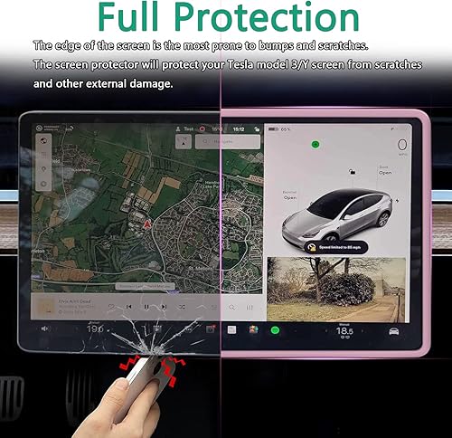 Miniatura 3 de Marco protector de pantalla para Tesla Model 3  Y consola central accesorios decoración protección Tesla pantalla inastillable bordes de silicona