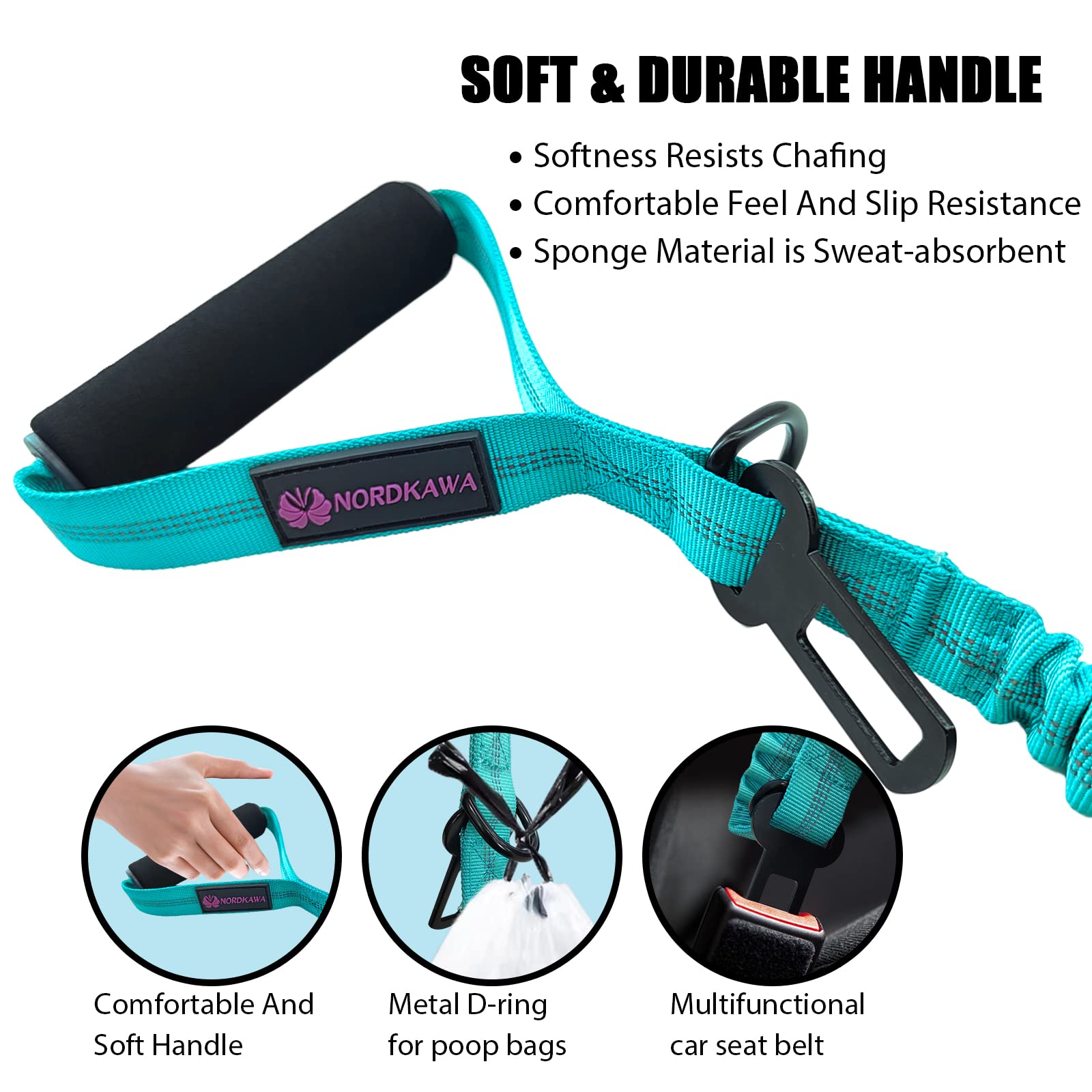 Voopet Taktische Hundeleine, 122 Cm, Stoßdämpfend – 2-in-1 Leine Mit Doppelgriff Für Mittelgroße & Große Hunde