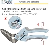 Vista 2 de Cortador de alfombras de alta resistencia de 8 pulgadas, multiusos, profesional de agarre suave de acero inoxidable (azul)