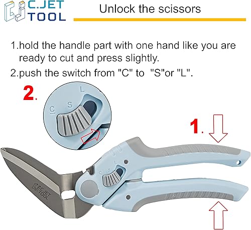 Miniatura 2 de Cortador de alfombras de alta resistencia de 8 pulgadas, multiusos, profesional de agarre suave de acero inoxidable (azul)