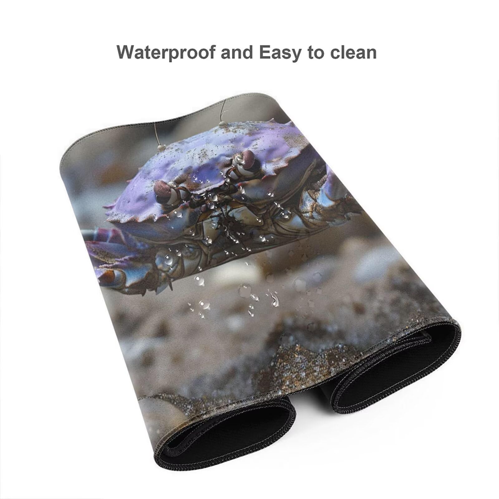 Alfombrilla Ratón Cangrejo Alfombrilla Ratón XXL 1600 x 800 mm, Animal Mouse Pad Gaming con Bordes Cosidos, Impermeable Mousepad XXL Base de Goma Antideslizante Duradera, Mouse Pad para Oficina Q988