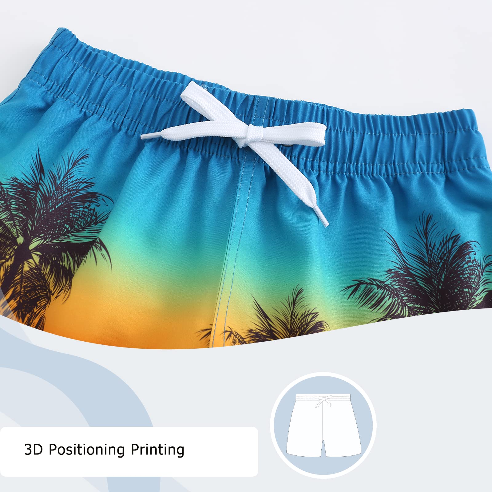 Short de bain pour garçon et enfant - Séchage rapide - Short de bain Hawaii - Short de plage 5-14 ans