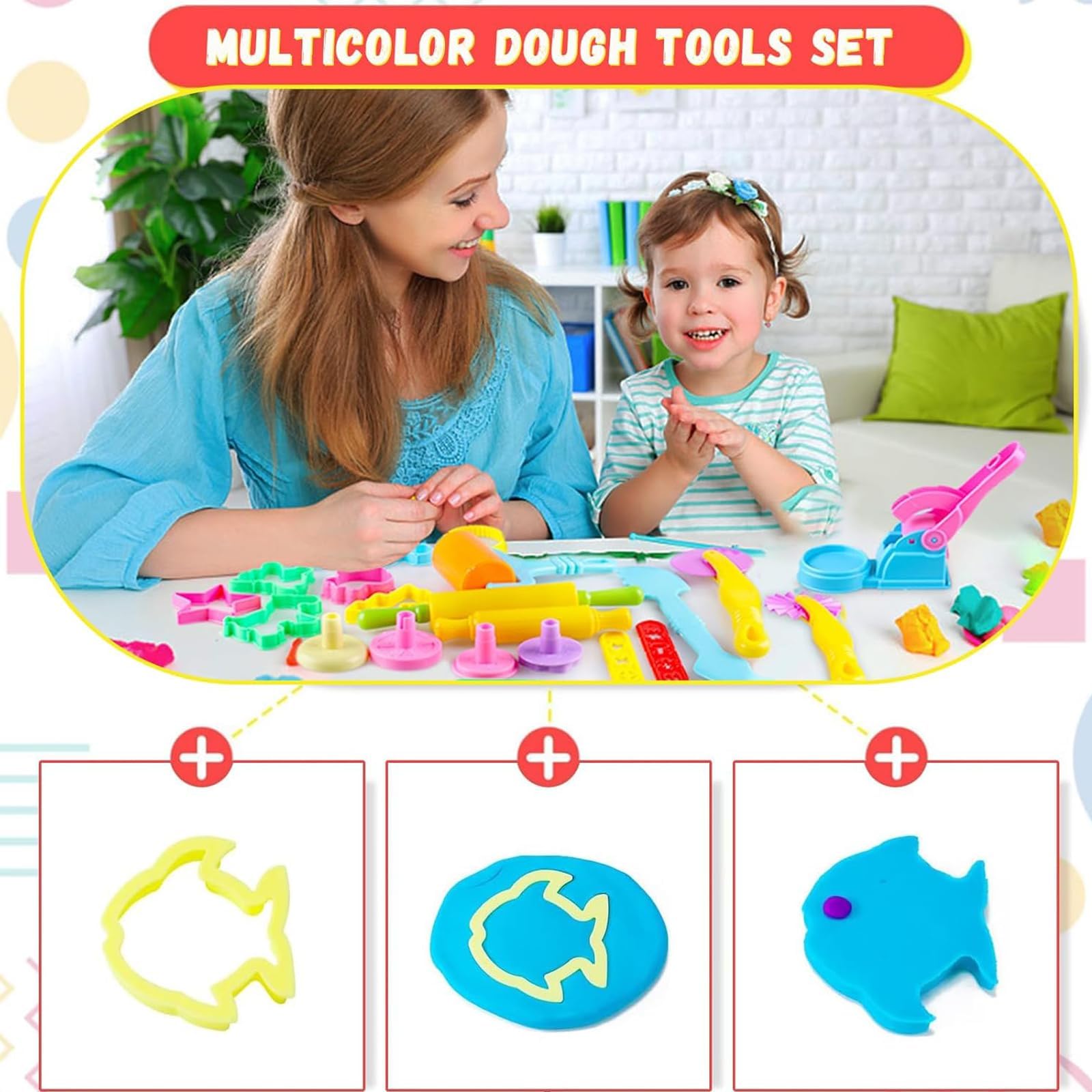 22 PCS Play Dough Tools, Playdough Accessories, Play Doh Accessories, Playdough Tools Kit, Play Dough Accessories Molds,for Children, Stimulating Children's Creativity (Color Random) - Image 3