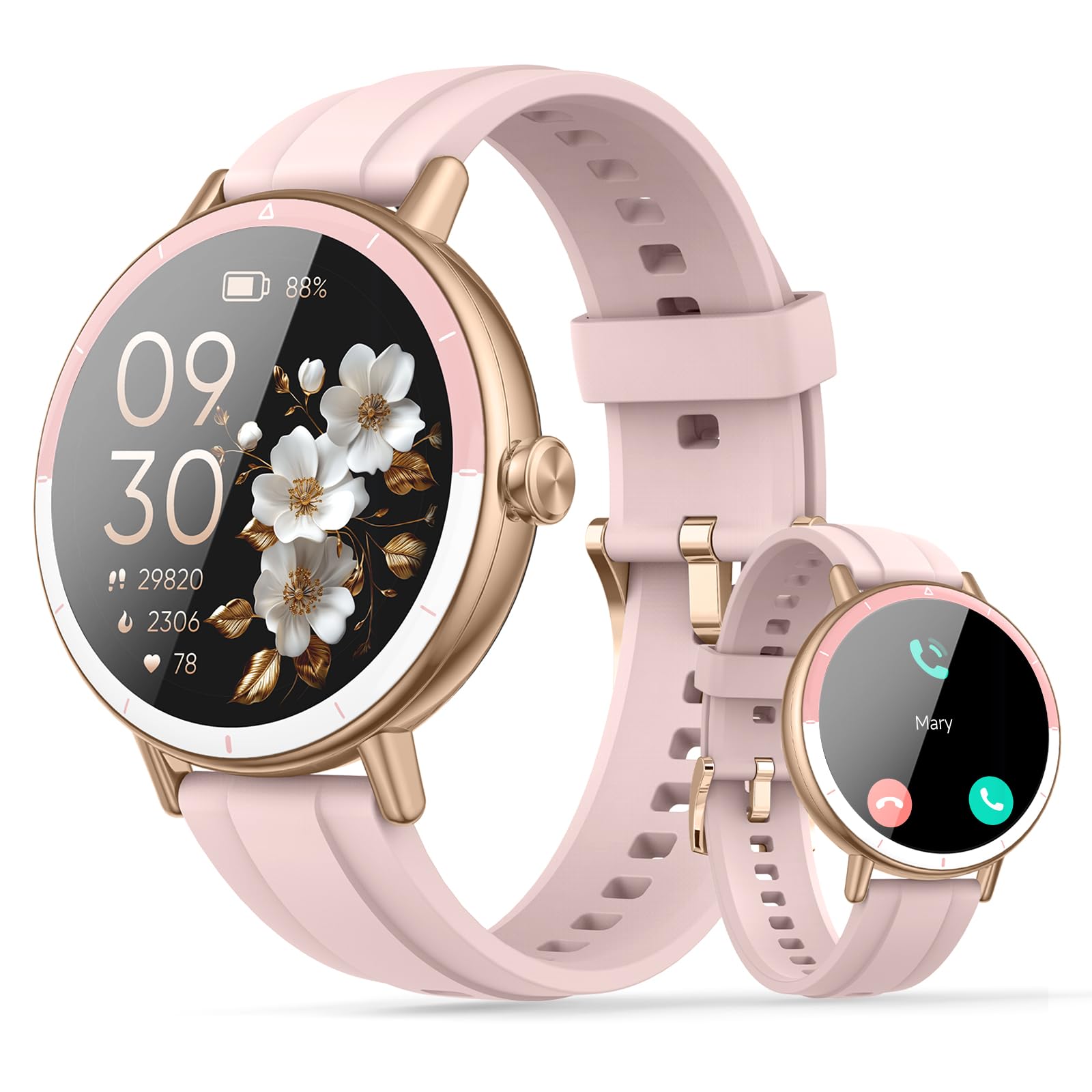 Smart Watches for Women 1 27 HD Fitness Tracker with Bluetooth Calls Answer Make IP68 Waterproof Smartwatch Compatible