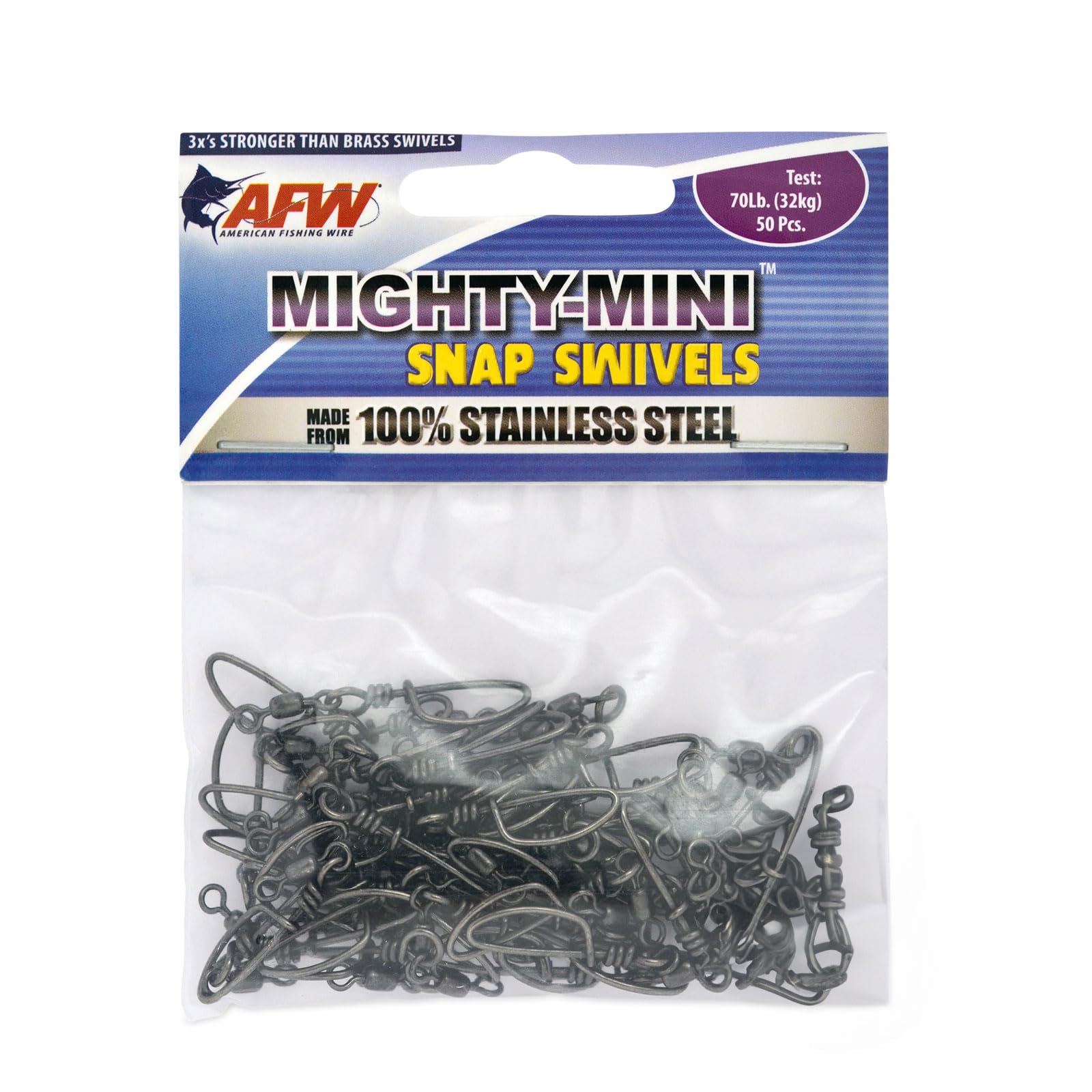 American Fishing Wire Mighty Mini Snap Swivels (100-Percent Stainless Steel)
