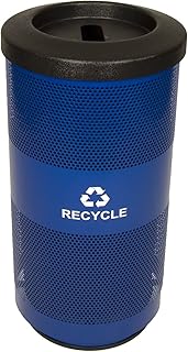 Witt Industries SC20-01-RP-BL Stadium Series Waste Recycling Receptacle with Slotted Opening, Steel, 20 gal, Blue