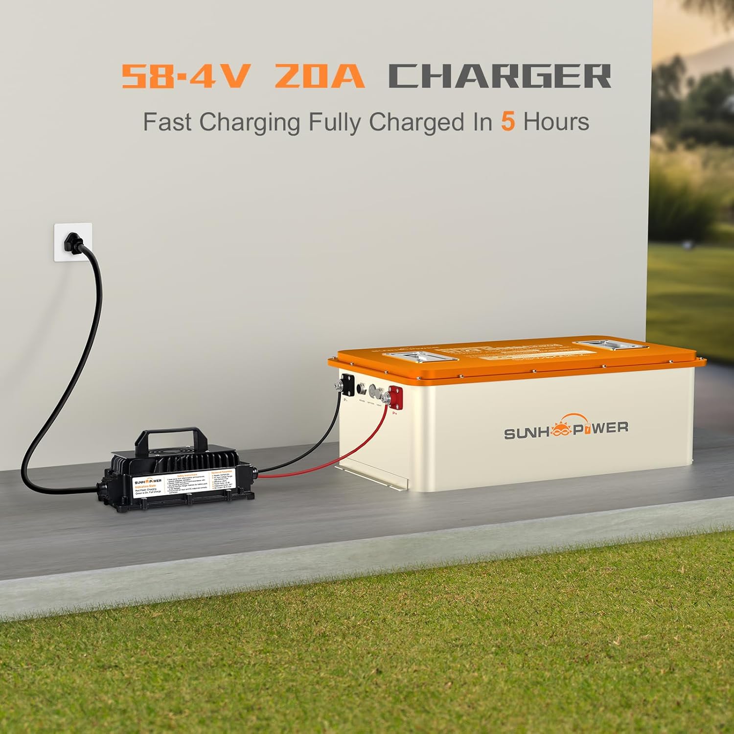 48V(51.2V) 100Ah Lithium Golf Cart Battery, Bluetooth LiFePO4 Batteries with 200A BMS, Max.Power 10.24KW, Touch Monitor, 20A Fast Charger and retention strap, Perfect for Golf Cart,Trolling Motor