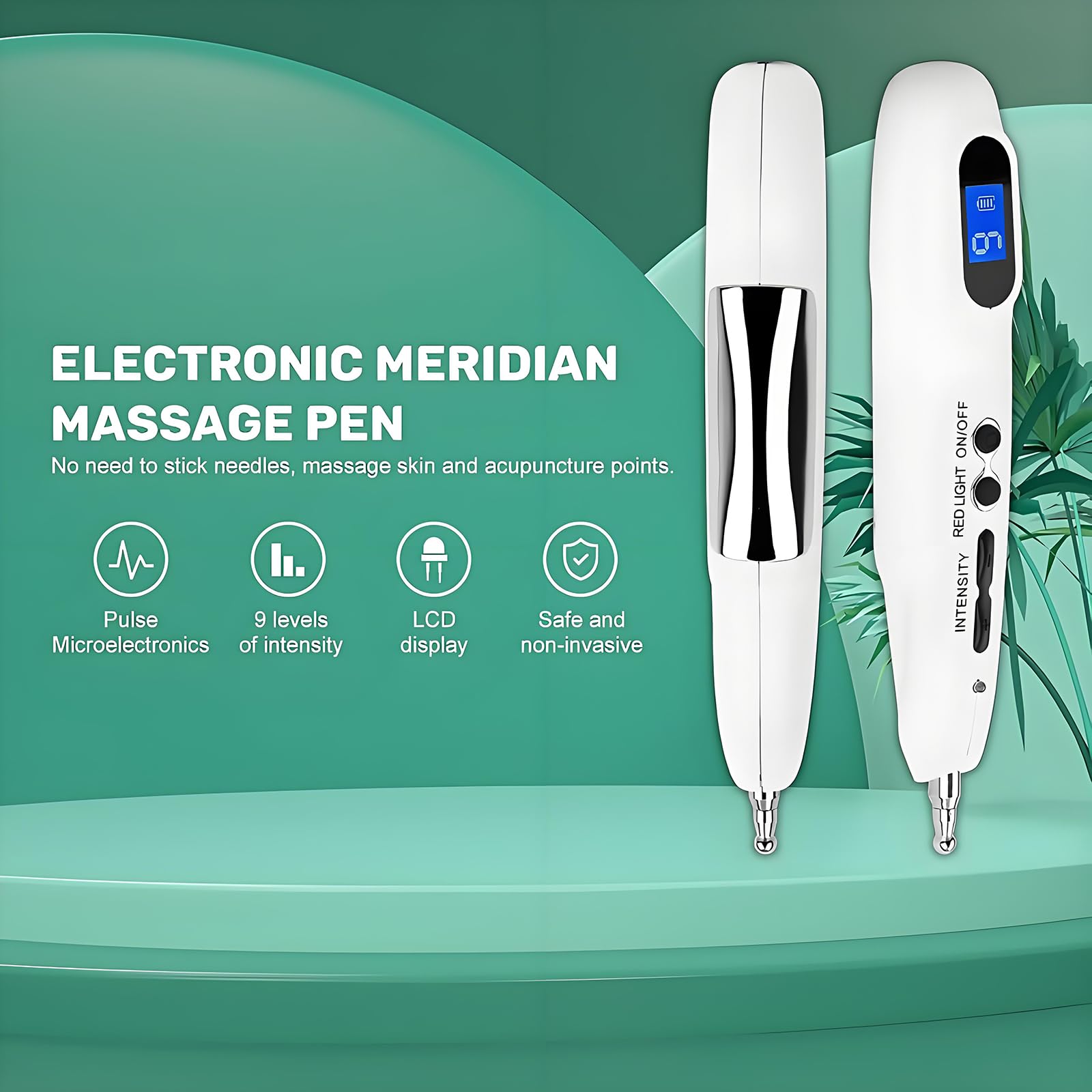 Elektroniczny Długopis Do AkupunkturyMeridian,długopis Do Masażu Akupunkturowego Z Wymiennąsondą,regulacja 9poziomów Intensywności,automatyczne Znajdowaniepunktówakupunkturowych, Łagodzenie Bólu