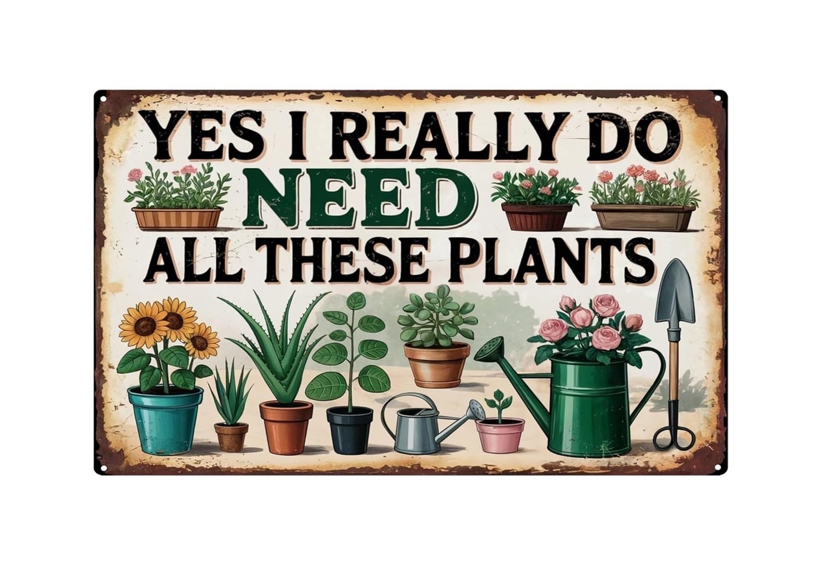 PKNVKZIDK Funny Plant Lover Sign Metal Tin Sign Vintage Garden Quote Wall-Art for Patio Greenhouse Home 8 X 12 inch