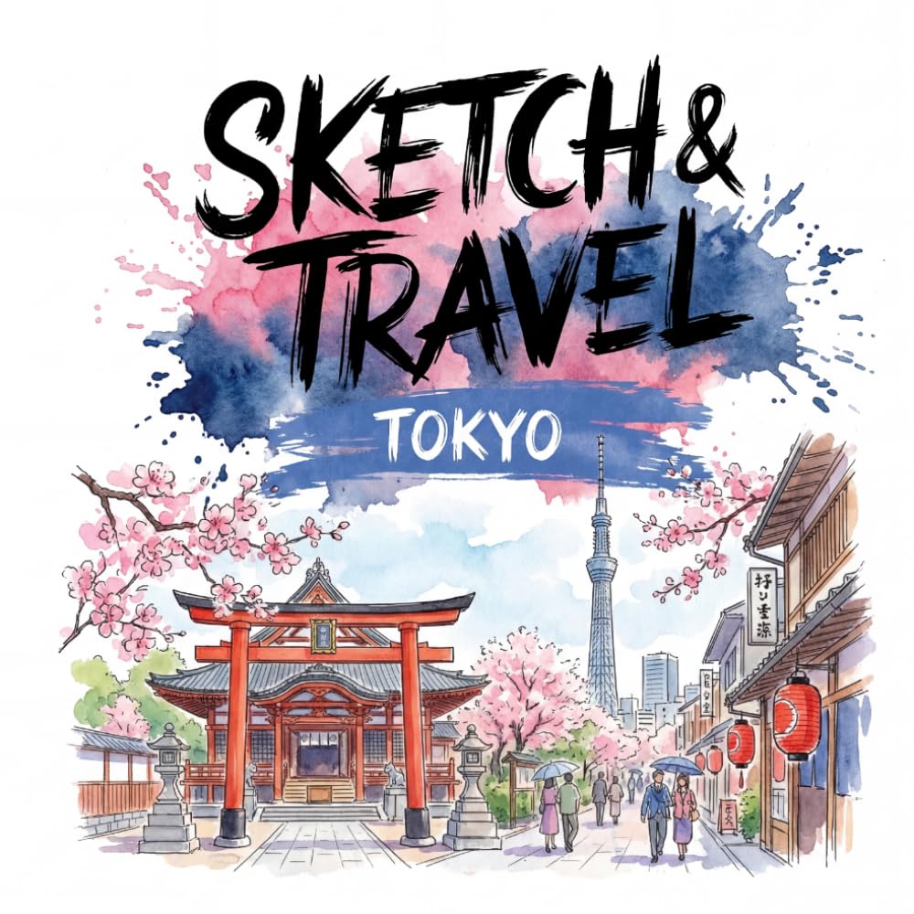 Sketch & Travel: TOKIO – Malbuch mit 30 einzigartigen Sehenswürdigkeiten & typischem Stadtflair zum Ausmalen