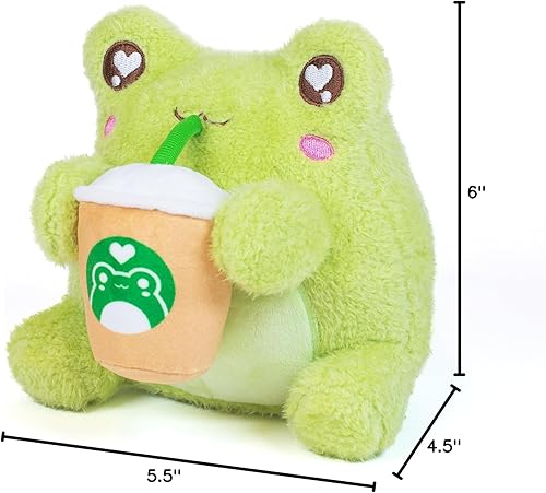 Miniatura 10 de Cuddle Barn PlushGoals - Boba Sippin' Wawa The Froggie - Animal de peluche suave con aroma a rana kawaii, 6 pulgadas