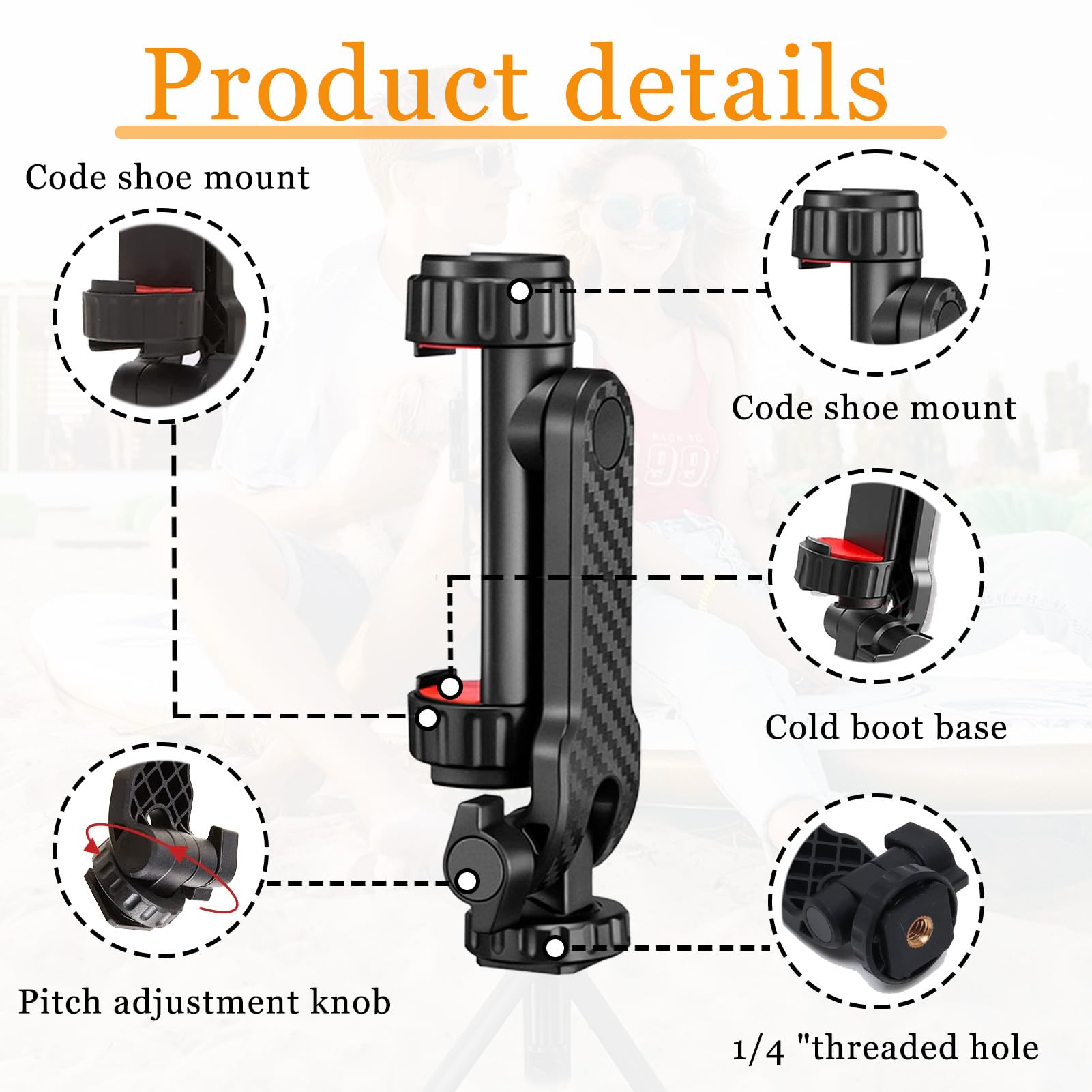 Adattatore Per Treppiede Smartphone Con Doppio Cold Shoe, Rotazione 360°, Filettatura 1/4″ – Per Vlog E Dirette