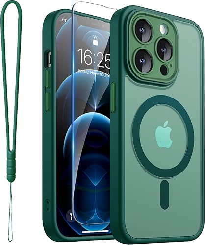 Miniatura 11 de ROYBENS Funda transparente mate para iPhone 14 Pro-Max compatible con Magsafe, protección completa de lente de cámara, protector de pantalla, correa
