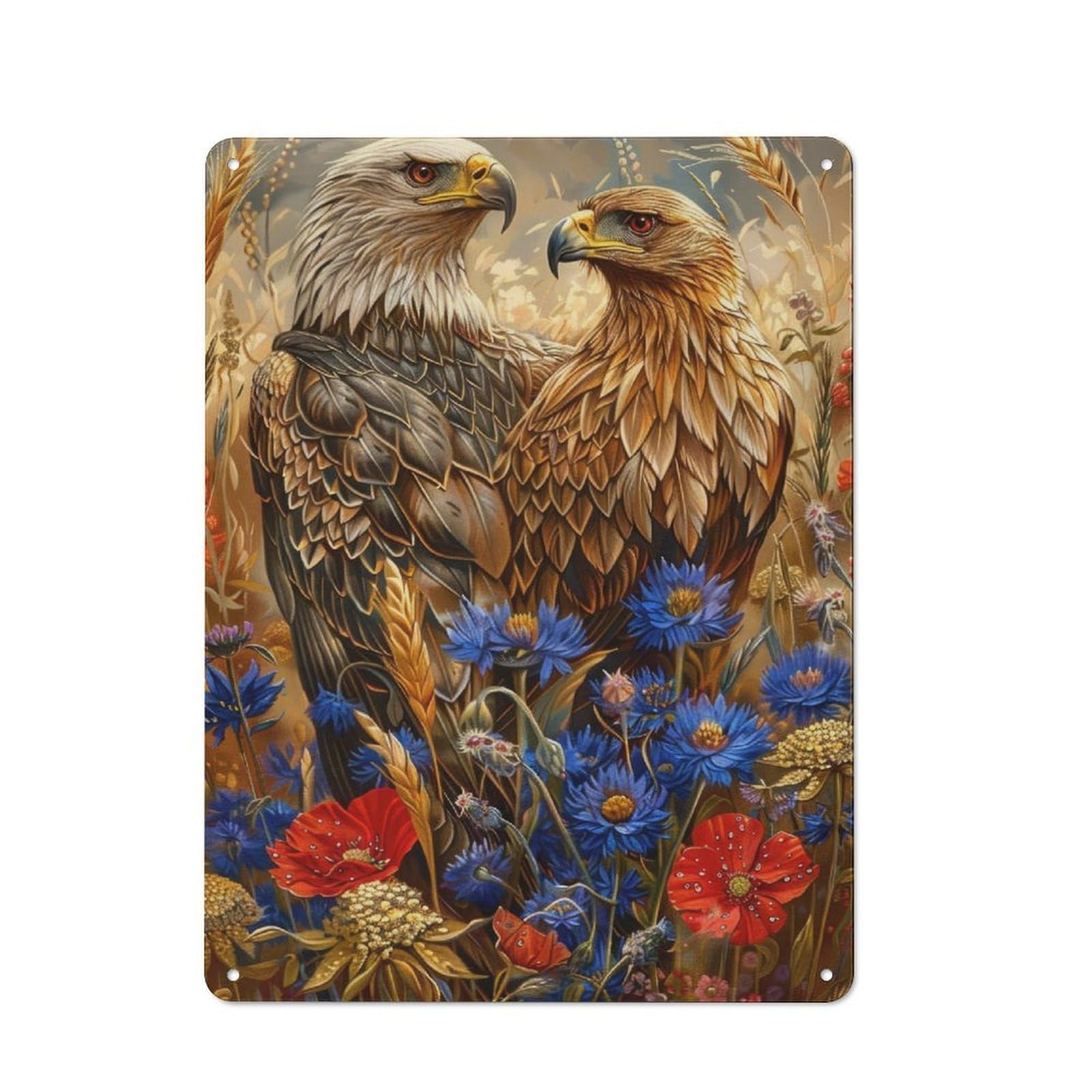 Junmoney Majestic Eagles Vintage Metal Sign 40X30cm For Workshop Wall, With Clear Vintage Wall Decor Character