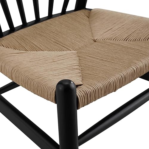 Miniatura 6 de Modway Flourish Mid-Century - Silla de comedor de madera rústica moderna en color negro