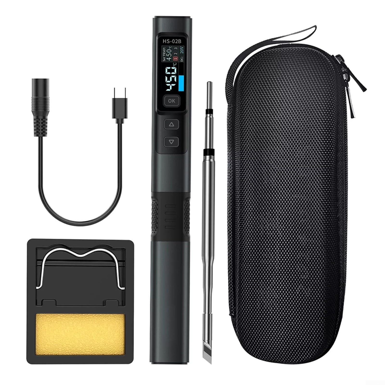 ZYWUOY Kit de Soldador, para soldadores eléctricos Inteligentes para FNIRSI HS02B PD 100 W, Kits de Temperatura Constante, Control preciso de Temperatura