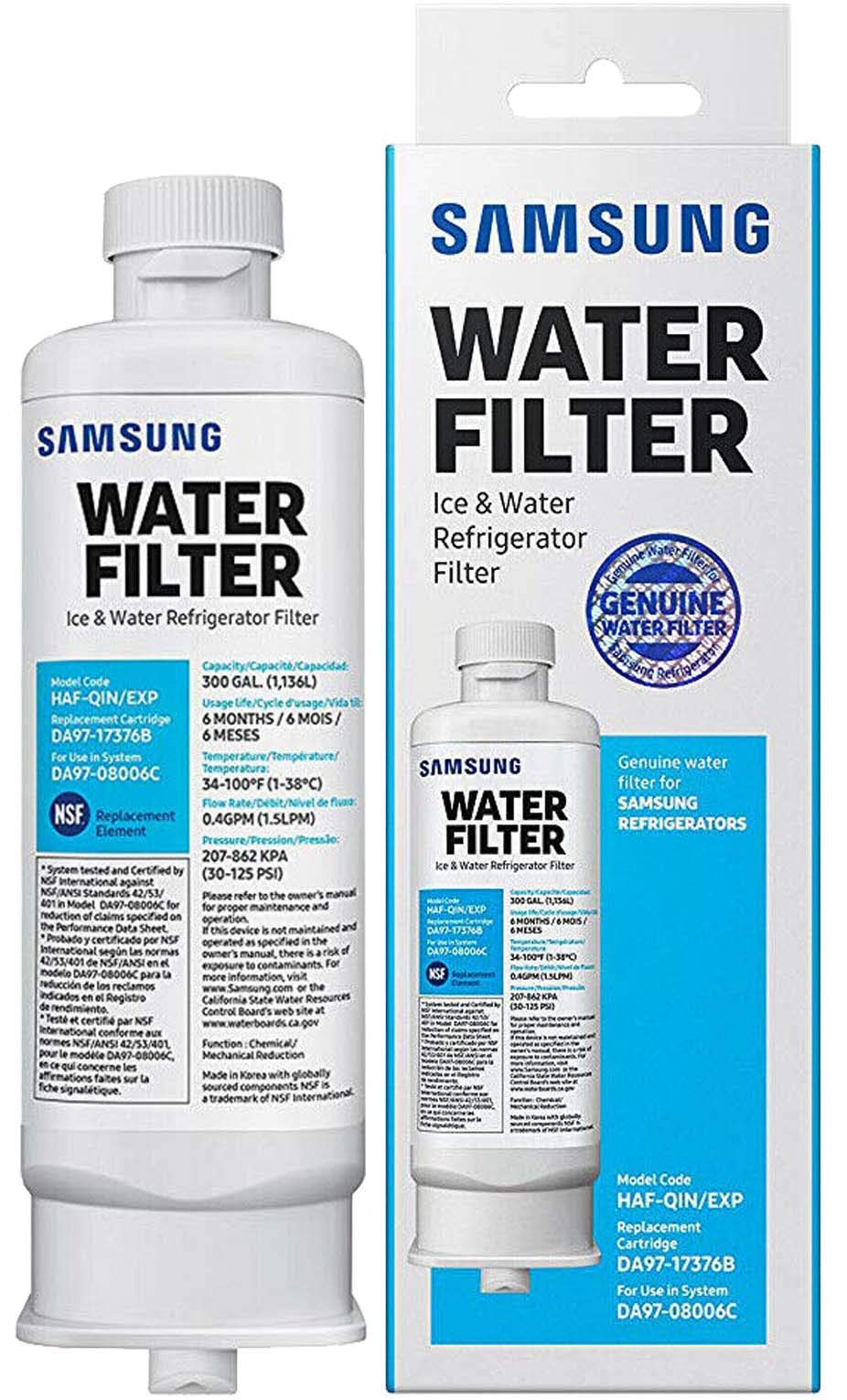 Samsung | 2x Filtro de agua HAFQIN, HAF-QIN/EXP, DA97-17376B, DA97-08006C Water Filter para frigorífico 4 Puertas