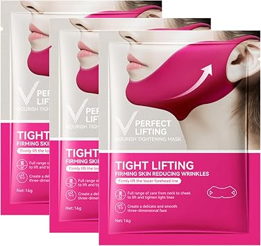Collagen Face Masks Face Lift Tape V-Line Collagen Face Mask for Lifting Double Chin & Defining Jawline Firming & Tightening Skin- 3pcs