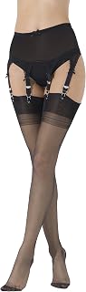 Medias de costura de nailon 100 % en color negro, tallas S a XL